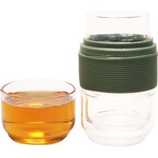                       Okayti Portable glass tea set  Borosilicate Glass Tea Set  (420 ML)                                              