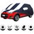 Allextreme FPU5005 Car Body Cover with Fiat Palio Custom Fit Body Protection (Navy Blue  White with Mirror)