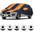 Allextreme D7011 Car Body Cover with 1 Pc Custom Fit Body Protection (Navy Blue  Orange)