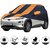 Allextreme HKP5003 Car Body Cover with Hyundai Kona Custom Fit Body Protection (Navy Blue  Orange with Mirror)