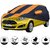 Allextreme FFK5003 Car Body Cover with Ford Fiesta Custom Fit Body Protection (Navy Blue  Orange with Mirror)