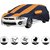 Allextreme MLK5003 Car Body Cover with Mitsubishi Lancer Custom Fit Body Protection (Navy Blue  Orange with Mirror)