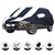 Allextreme TE5005 Car Body Cover with Toyota Etios Cross Custom Fit Body Protection (Navy Blue  White with Mirror)