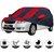 Allextreme SF5004 Car Body Cover with Skoda Fabia Custom Fit Body Protection (Navy Blue  Red with Mirror)