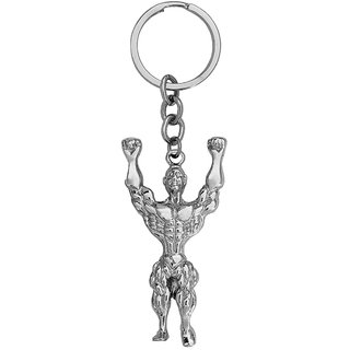                       M Men Style My Motivation Body Builder Fitness Silver Metal Sport Keychain For Men And Women                                              