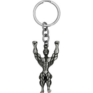                       M Men Style My Motivation Body Builder Fitness Grey Metal Sport Keychain For Men And Women                                              