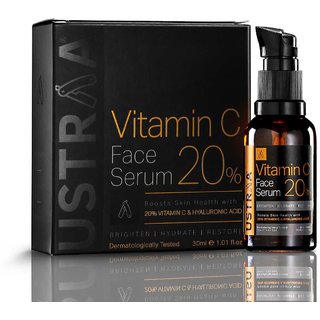                       Ustraa 20 Vitamin C Face Serum with Hyaluronic Acid - 30 ml                                              