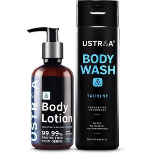                       Ustraa Body Lotion Germ Free - 200ml and Body Wash - Taurine - 250ml                                              