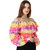women regular fit multi color ruffle crop top