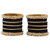 Rijoli- Metal Studded With Velvet Worked and Beads,Gajra Set Glossy Finied Bangle For Women/Girls-(Pack of 42)