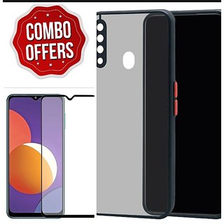                       Combo Pack Tempered Glass with back Cover for  Oppo A1k                                              