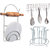 Oc9 Stainless Steel Glass Stand / Glass Holder and Chakla Belan Stand and Wall Mounted Ladle Hook Rail For Kitchen