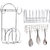 Oc9 Stainless Steel Plate Stand / Dish Rack and Chakla Belan Stand and Ladle Hook Rail For Kitchen