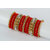 Rijoli Metal with Zircon Gemstone and Beads Velvet Worked Glossy Finished Bangle Set For Women/Girls-(Pack of38)
