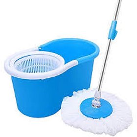 VEE-Grow  Mop with bucker  Pastic spinner with 2 Refills  Floor Cleaner for Dry  Wet Floor with 360 Degree Rotation