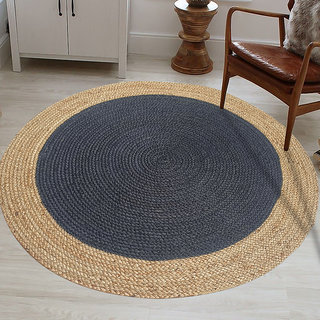                       MRIC Classic Handmade Floor Carpets, Natural Fiber Jute Carpet (100cm, 3.4 Feet) Round Jute Rug                                              