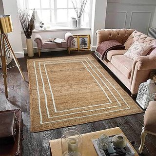                       MRIC Marvelous Handmade Jute Floor Carpets  (Width 90cm x Length 150cm, 3.0 Feet x 5.0 Feet) Jute Carpet                                              