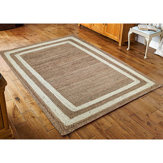                       MRIC Premium Handmade Jute Floor Carpets (Width 90cm x Length 150cm, 3.0 Feet x 5.0 Feet) Rectangular Jute Carpet                                              
