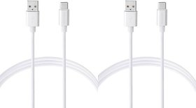 PHILIPS DLC2528M(SET OF 2) 1.2 m USB Type C Cable (Compatible with MOBILES, White)