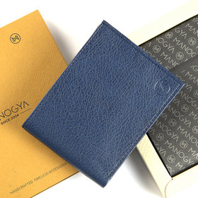 MANOGYA Personalized Blue Vegan Leather Men's Wallet