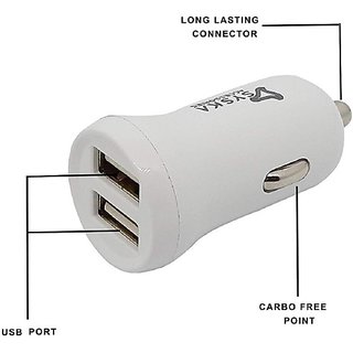 Syska 2.1 Amp Turbo Car Charger (White, With USB Cable)