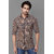 2DUDES Men's Brown Pure Cotton Checkered Slim Fit Shirt