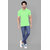 2DUDES Men's Green Cotton Solid Slim Fit Polo T-shirt