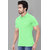 2DUDES Men's Green Cotton Solid Slim Fit Polo T-shirt