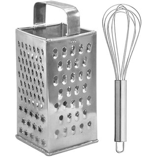                       Oc9 Stainless Steel Grater / Slicer and Steel Whisk / Egg Whisk For Kitchen Tool Set                                              