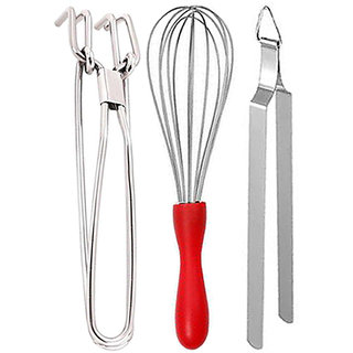                       Oc9 Stainless Steel Utility Pakkad and Whisk / Egg Whisk and Roti Chimta / Cooking Tong For Kitchen Tool Set                                              