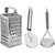 Oc9 Steel Grater / Slicer and Wheel Pizza Cutter and Potato Masher / Pav Bhaji Masher For Kitchen Tool Set