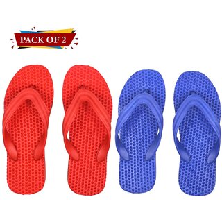 FOMO Men's Flip Flops (Pack of 2) (Assorted Color)