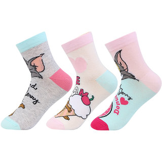                       BRO Girls-Girls Tom & Jerry Ankle Socks                                              