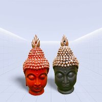Mehra's Lifestyle Pack of 2 Indian Adorn Handcrafted Polyresin Buddha Head Figurine