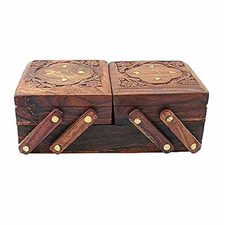                       Mehra's Lifestyle Handmade Wooden Jewellery Box for Women Sliding Jewellery Box                                              