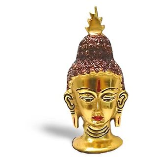                       Mehra's Lifestyle Aluminium Buddha Head Idol (Golden)                                              