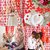 Mehra's Lifestyle Polyester red Heart Pattern Beautiful String Door Curtain , Window Curtain