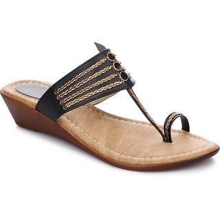 Funku Fashion Women Synthetic Stylish Toe Ring Slip-on Sandals for Casual