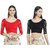 H3F Women Cotton Lycra Stretchable Blouse Combo Pack of Red  Black (Free Size)