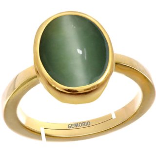                       Beautiful and Natural  Cat's Eye Gold Gemstone Ring For Unisex                                              
