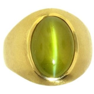                       Cat's Eye Gemstone Gold Adjustable Ring                                              