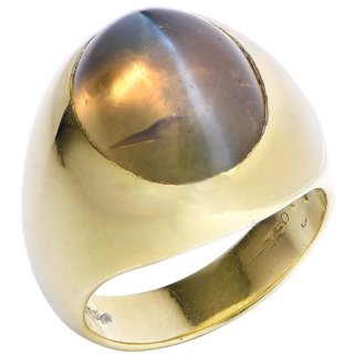 Natural Gemstone Cat's Eye Gold Ring