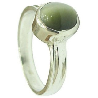                       Certified Natural Cat's Eye  Silver Adjustable Ring                                              