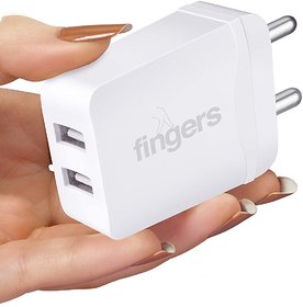 FINGERS 12 W PA-DualUSB Power Mobile Adapter (Dual USB Ports  BIS Certified)