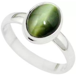                       Certified Natural Cat's Eye  Silver Adjustable Ring                                              