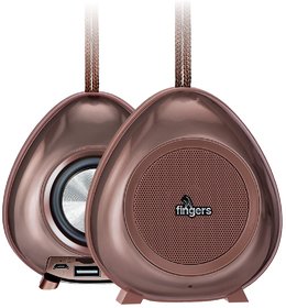 FINGERS Brownie2 Portable Speaker (15 Hours Playback  Bluetooth, FM Radio, USB, MicroSD, AUX)