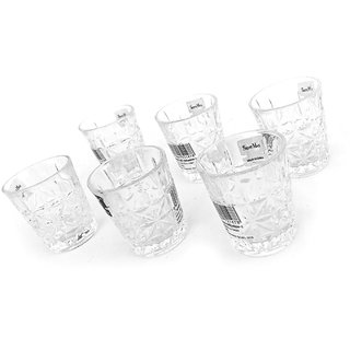                       Crystal Clear Shot Glass 50 ML for Vodka/Wine/Full JAR SODA (Set of 6)                                              
