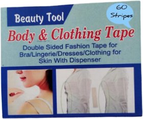 Beauty Tool Bra Tape, Magic Double Sided Invisible Stickers Tape One-Off Body Clothing Bra Strip For Women  Pack of 60