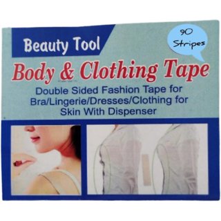 Beauty Tool Bra Tape,Double Sided Invisible Stickers Tape One-Off Body Clothing Bra Strip For Women Pack of 90