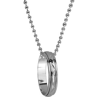                       Silver Plated Stylish Designer Ring For Valentine  Gift  Silver Stainless Steel  Love  Pendant                                              